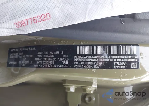 2015 Jeep Renegade Limited z USA, uszkodzony, nr VIN ZACCJBDT0FPB65261